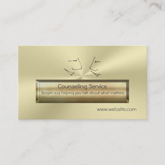 Goud effect luxe Talking Head, Counselor Visitekaartje (Voorkant)