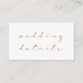 Goud effect script, de details wit informatiekaartje (Voorkant)
