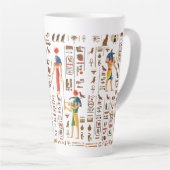 Goud-Egyptische hiërogliefen en godslastering op z Latte Mok (Rechterhoek)