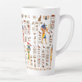 Goud-Egyptische hiërogliefen en godslastering op z Latte Mok (Rechts)