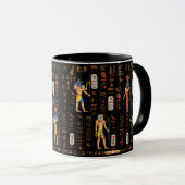 Goud-Egyptische hiërogliefen en godslastering op z Mok (Voorkant rechts)