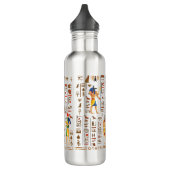 Goud-Egyptische hiërogliefen en godslastering op z Waterfles (Links)