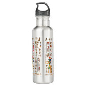 Goud-Egyptische hiërogliefen en godslastering op z Waterfles (Achterkant)