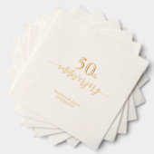 Goud | Elegant 50ste bruiloft Jubileum Folie Servetten (Insitu (Gestapeld))