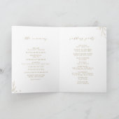 Goud, elegant, botanisch monogram bruiloft programma (Binnen)