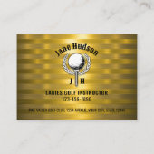 Goud Elegant Dames Golf Monogram Ontwerp Visitekaartje (Achterkant)