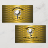 Goud Elegant Dames Golf Monogram Ontwerp Visitekaartje (Voorkant / Achterkant)