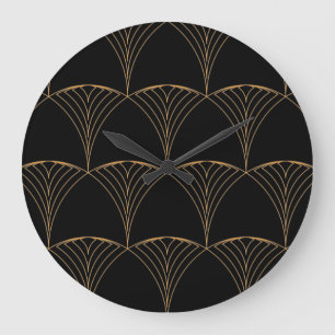 Goud, elegant, eenvoudig luxe traditioneel patroon grote klok