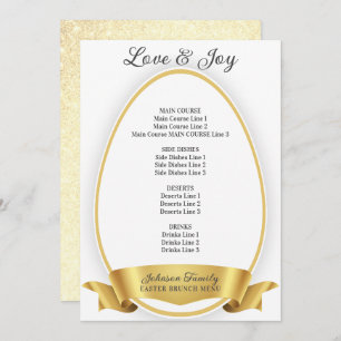 Goud Elegant Eenvoudig Paasei Brunch Diner Menu