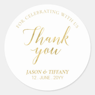 Goud   Elegant feestgeschenk Bedankt Ronde Sticker
