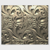 Goud elegant gegraveerd metaal ziet er abstract ui cadeaupapier (Vlak)