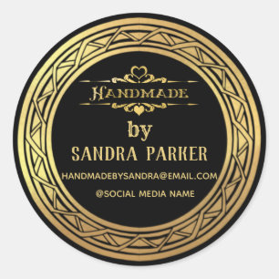 Goud elegant handgemaakt ronde sticker