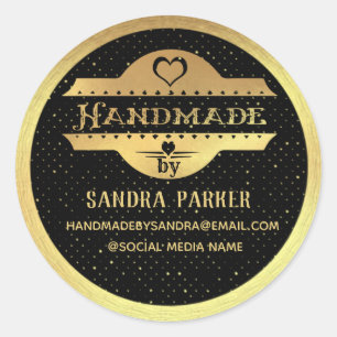 Goud elegant handgemaakt ronde sticker