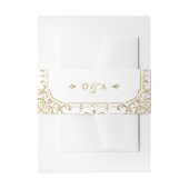 Goud elegant huwelijksmonogram uitnodigingen wikkel (Voorkant Voorbeeld)