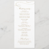 Goud elegant klassiek kalligrafie oud huwelijk programma (Achterkant)