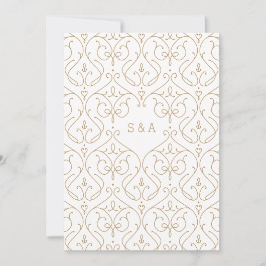 Goud elegant modern klassiek wijnjaar bruiloft kaart (Achterkant)