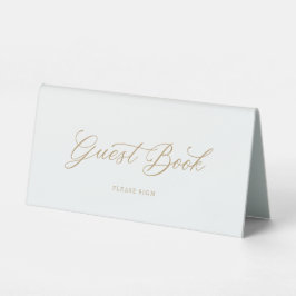 Goud Elegant Modern Script Gastenboek