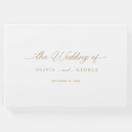 Goud Elegant Modern Script Kalligrafie Gastenboek