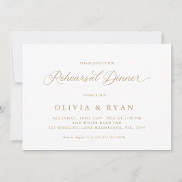 Goud Elegant Modern Script Kalligrafie Kaart