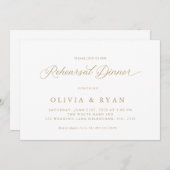 Goud Elegant Modern Script Kalligrafie Kaart (Voorkant / Achterkant)