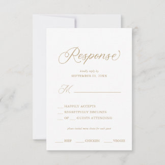 Goud Elegant Modern Script Kalligrafie Kaart