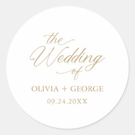 Goud Elegant Modern Script Kalligrafie Ronde Sticker