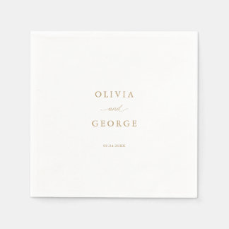 Goud Elegant Modern Script Kalligrafie Servet
