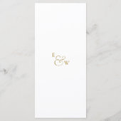 Goud Elegant Monogram Huwelijk Dank u Plaats Kaart (Achterkant)