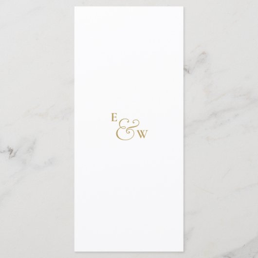 Goud Elegant Monogram Huwelijk Dank u Plaats Kaart (Achterkant)
