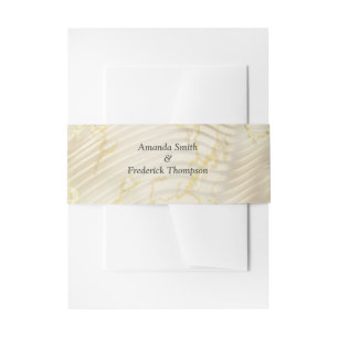 Goud Elegant Ripple Effect & Rozen Bladeren en Vog Uitnodigingen Wikkel