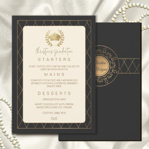 Goud Elegant Romantisch Diner Afstuderen Kaart