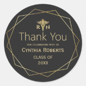 Goud Elegant Romantisch Medisch Afstuderen Ronde Sticker (Voorkant)