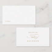 Goud, elegant romantisch script bruiloft plaatskaartje (Voorkant / Achterkant)