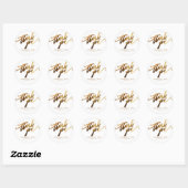 Goud Elegant Script Ronde Sticker (Vel)
