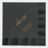 Goud | Elegant Stylish Lettering Cheers Event Folie Servetten (Voorkant)