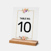 Goud Elegant Trouwtafel Nummer Kaart Acryl Bord (Hoek)