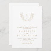 Goud Elegante Eenvoudige Kersenbloesem Monogram Kr Kaart (Voorkant / Achterkant)