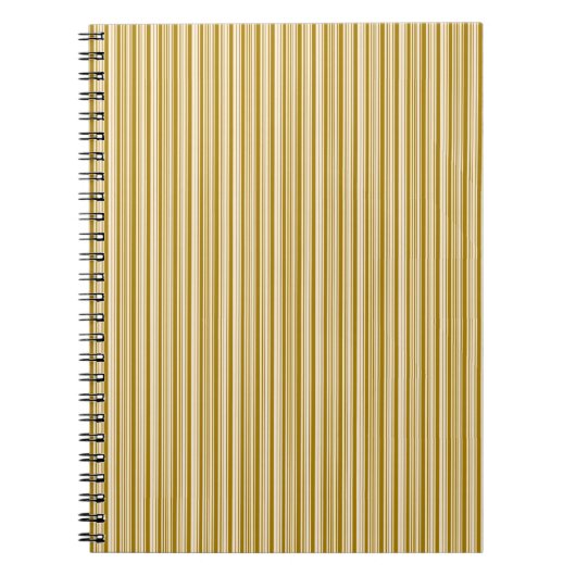 Goud en antieke witte strepen notitieboek (Voorkant)