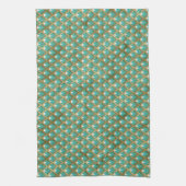 Goud en Aqua Art Deco Geometric Theedoek (Verticaal)