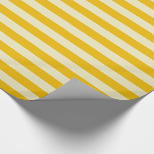 Goud- en beige strepen cadeaupapier (Hoek)