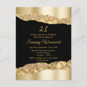 Goud en Black Glam Tears Verjaardagsfeest Briefkaart (Voorkant)