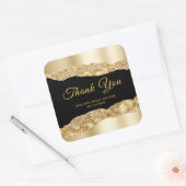 Goud en Black Glam tranen Sweet Sixteen Dank u Vierkante Sticker (Envelop)