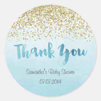 Goud en blauw Baby showers Sticker