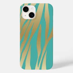 Goud en blauw Blauwgroen Case-Mate iPhone 14 Hoesje