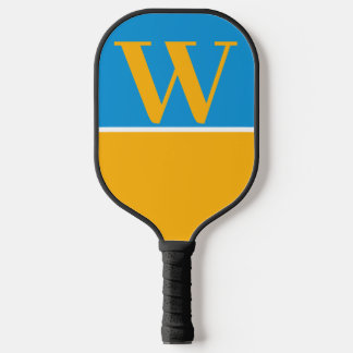 Goud en blauw College Monogram Pickleball Paddle