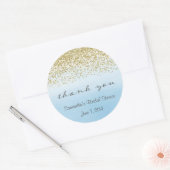 Goud en Blauw Dank u Stickers (Envelop)