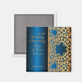   goud en blauw gelooid Jubileum Magneet (Voorkant / Achterkant)