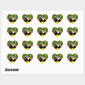 Goud en blauw Macaw Parrot Fantasy Heart Stickers (Vel)