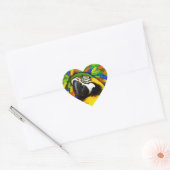 Goud en blauw Macaw Parrot Fantasy Heart Stickers (Envelop)