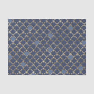 Goud en blauw Mermaid Pattern Tissuepapier